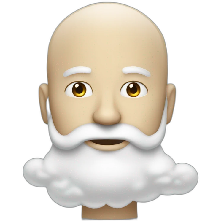 a man white man with a beard and a big cloud infront of his face emoji
