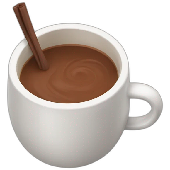 Personnage Grogu boit chocolat chaud emoji