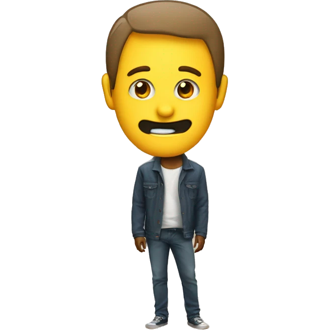 man hiding art in house emoji