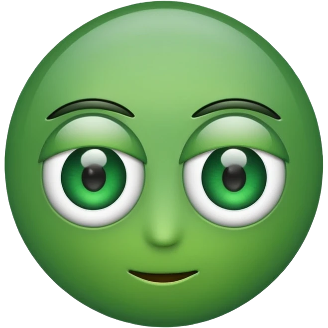 make two emoji eyes, and make the eyes green emoji