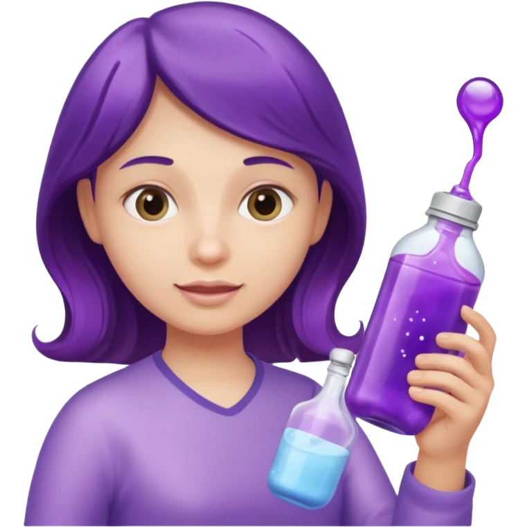 baby bottle with purple liquid and week emoji