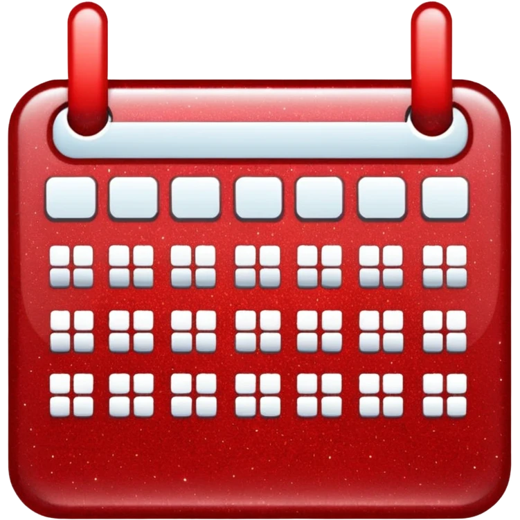 red glitter calendar emoji