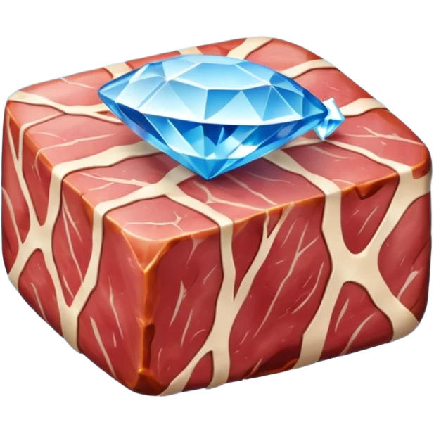 Meat with diamond textur and blue color emoji