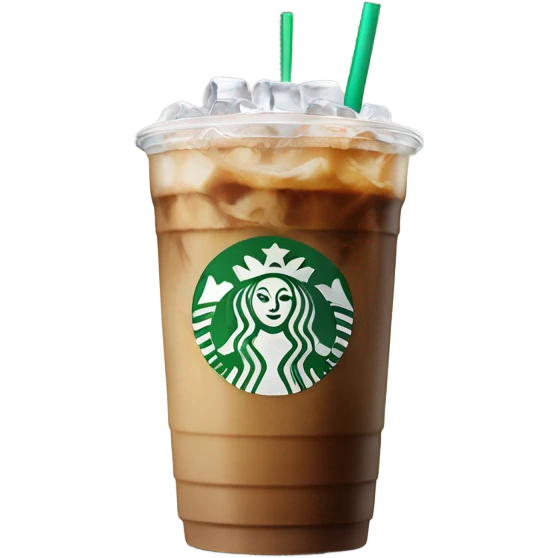 Starbuck ice coffee with ice cubes emoji