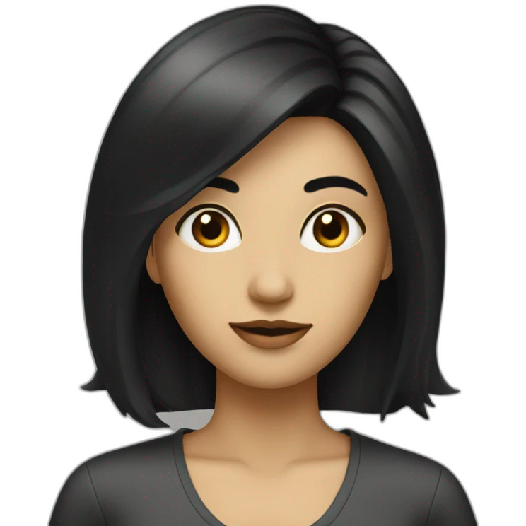 women with blac hair filling calculate emoji