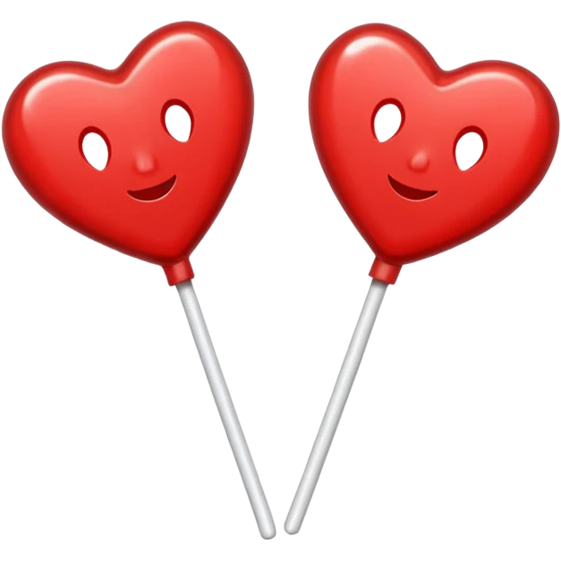 2 Christmas red heart-shaped lollipops emoji