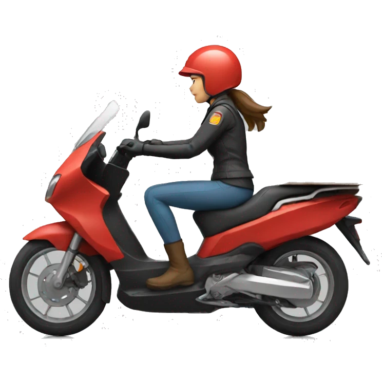 delivery moto woman driving emoji
