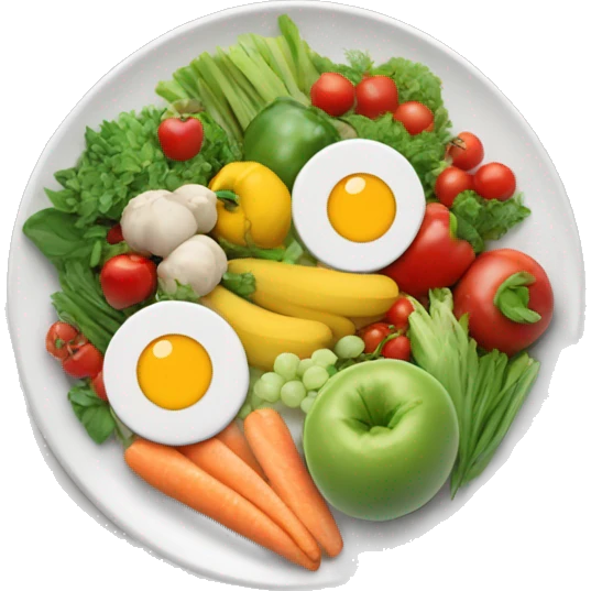 Plate of balanced healthy food  emoji