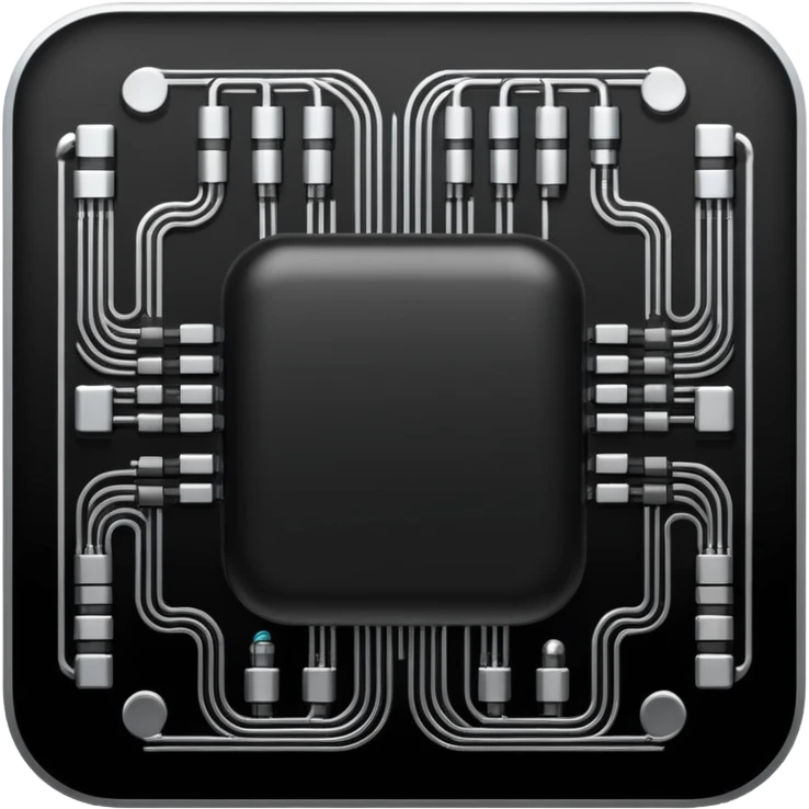 realistic black microcircuit emoji