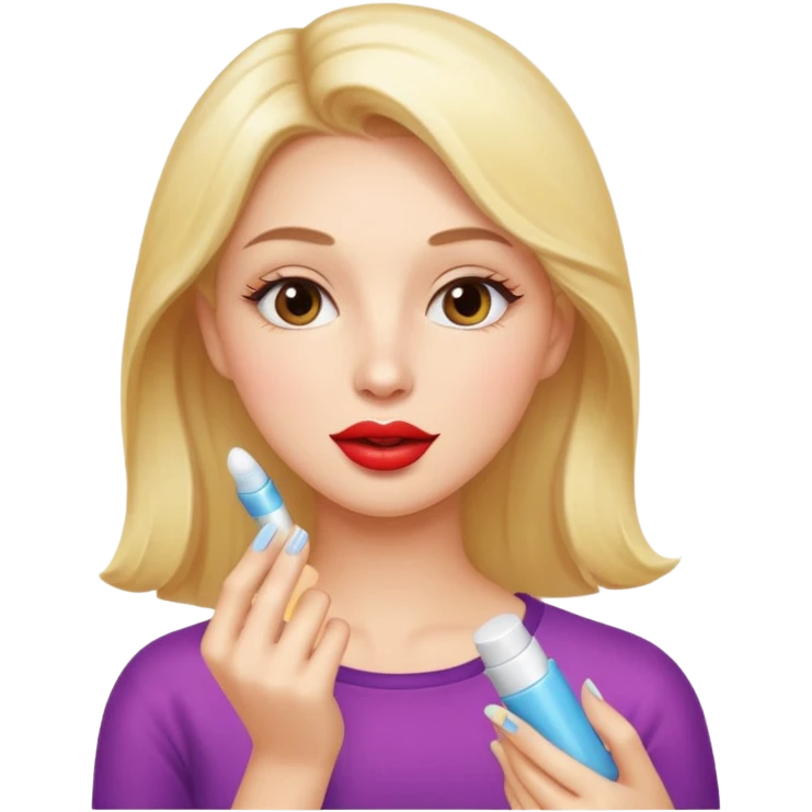 A gorgeous women applying lipbalm  emoji