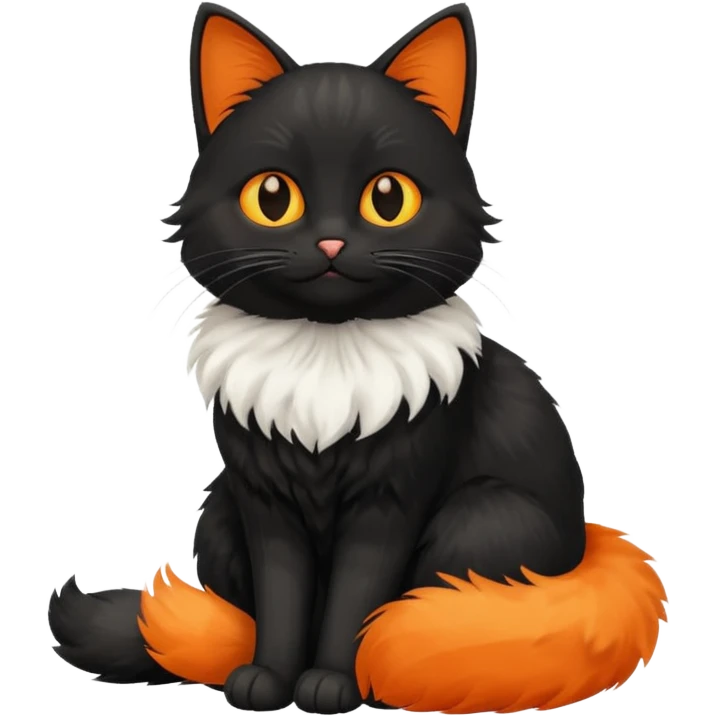 Gato preto com laranja e branco  emoji
