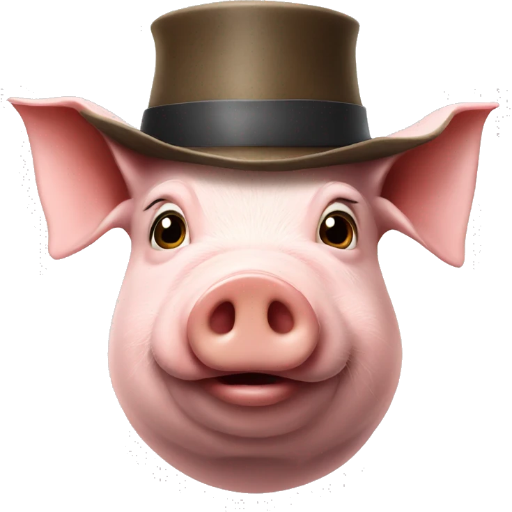 Pig wearing a Hat emoji