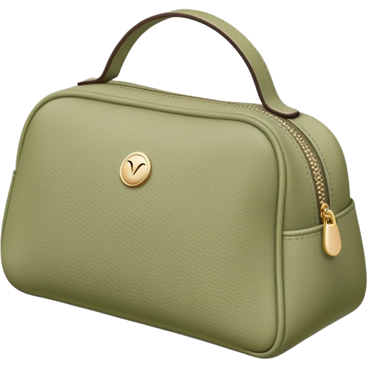 Pale olive aesthetic cosmetic bag emoji