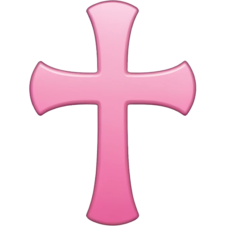 Pink and white simple cross emoji