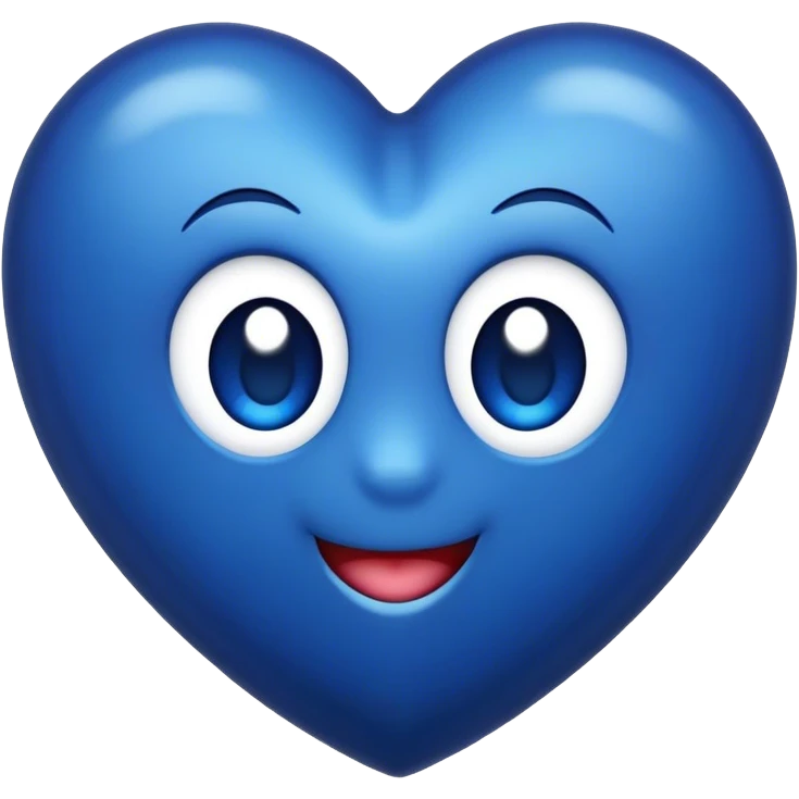 Dark Blue heart with the words Hi Cutie! in the middle  emoji