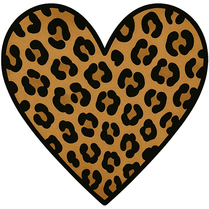 leopard print heart, style 7 emoji