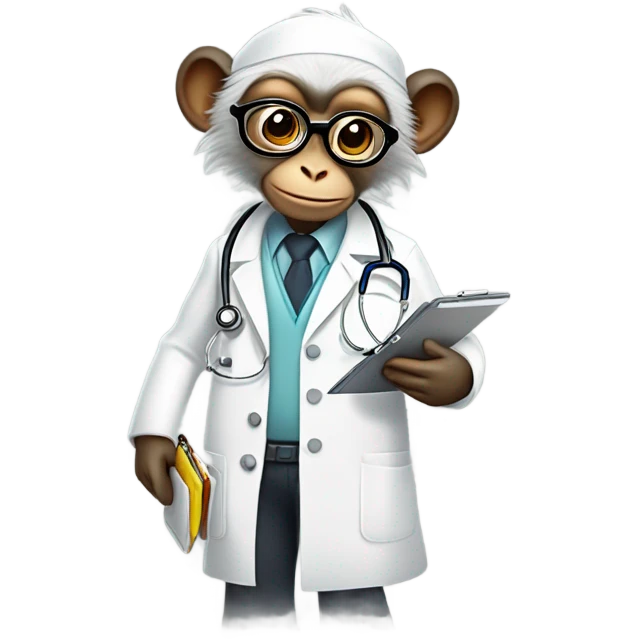 Funny doctor monkey emoji