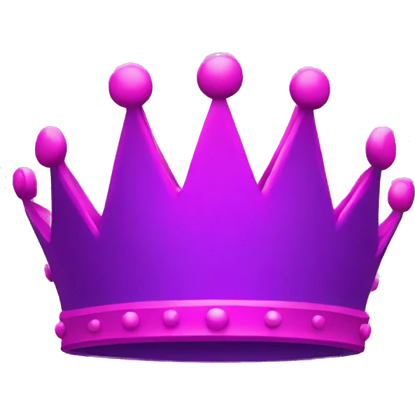 Neon Purple pink crown emoji