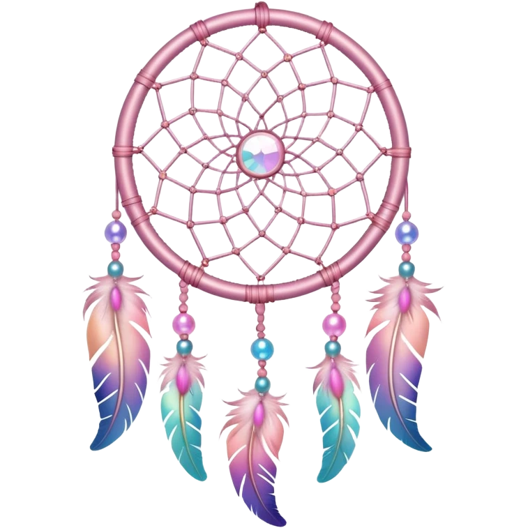 Iridescent pastel pink dreamcatcher emoji