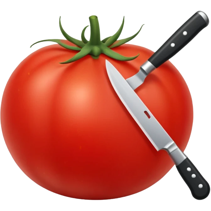 knife chopping in a tomato  emoji