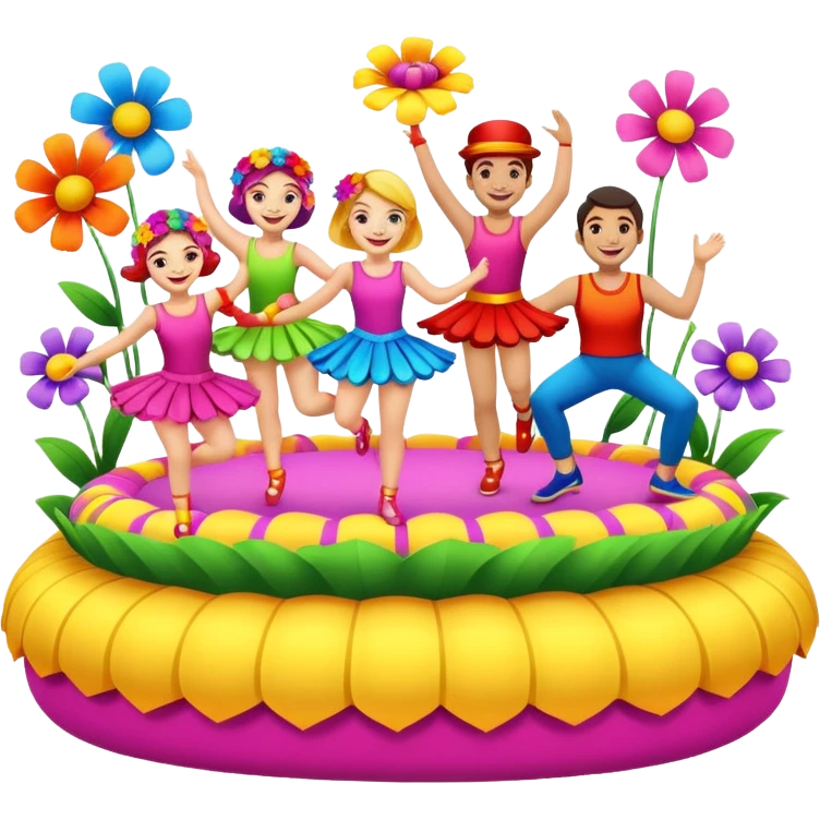 Flower Float with Dancers emoji