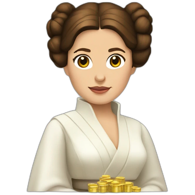 Princesa Leia con dinero emoji