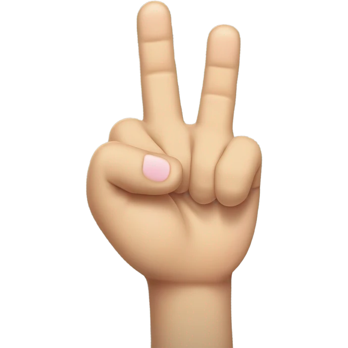 Hand Gesture Details:

Finger Positions:

Thumb: Extended outward.

Index Finger: Extended upward.

Middle and Ring Fingers: Folded down towards the palm.

Pinky Finger: Extended upward. emoji