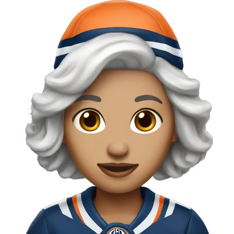 Edmonton Oilers hat female grey hair emoji