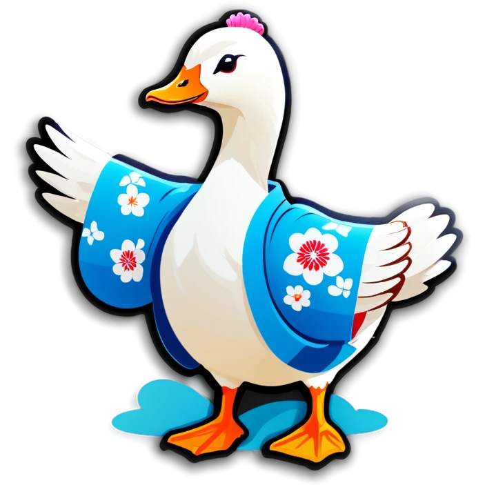 Goose wearing a kimono  emoji