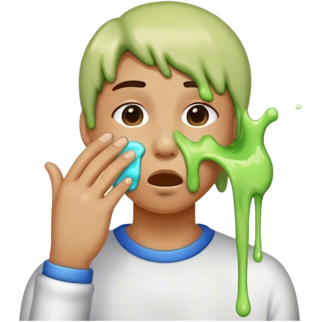 slime drip from nose wipe nose emoji