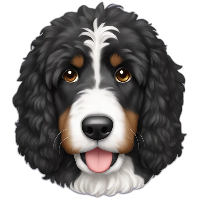 black white f1b bernedoodle emoji