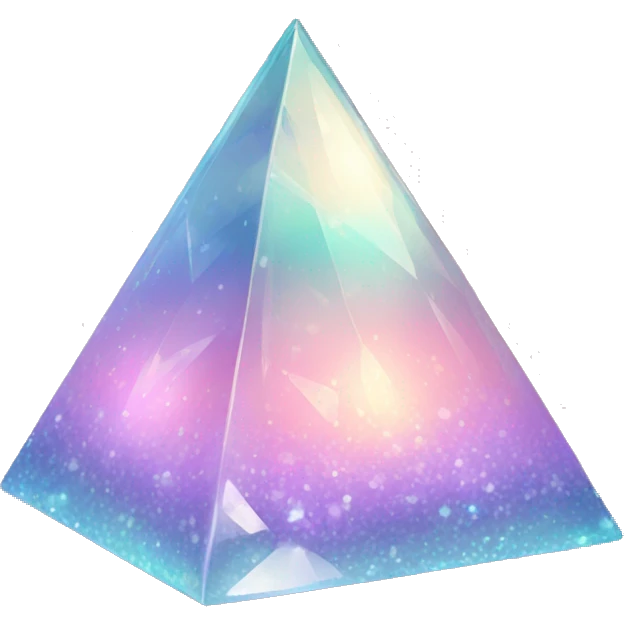 Sparkly glossy Pastel iridescent crystal pyramid emoji