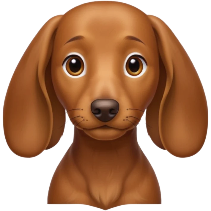 light brown dachshund facing forwards, head and shoulders emoji