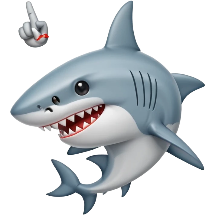 iphone emoji shark with middle finger  emoji