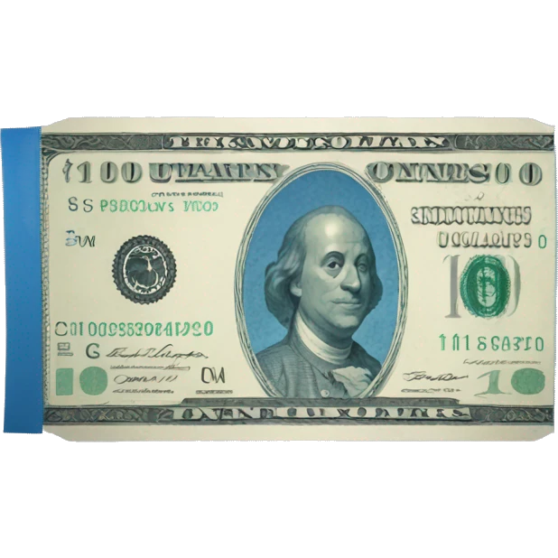 100 dollars, blue strip emoji
