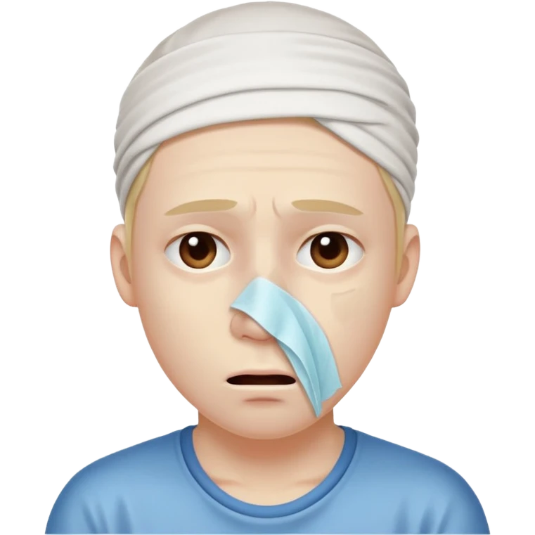 sick person with tissue on nose, fever and is shaking. emoji