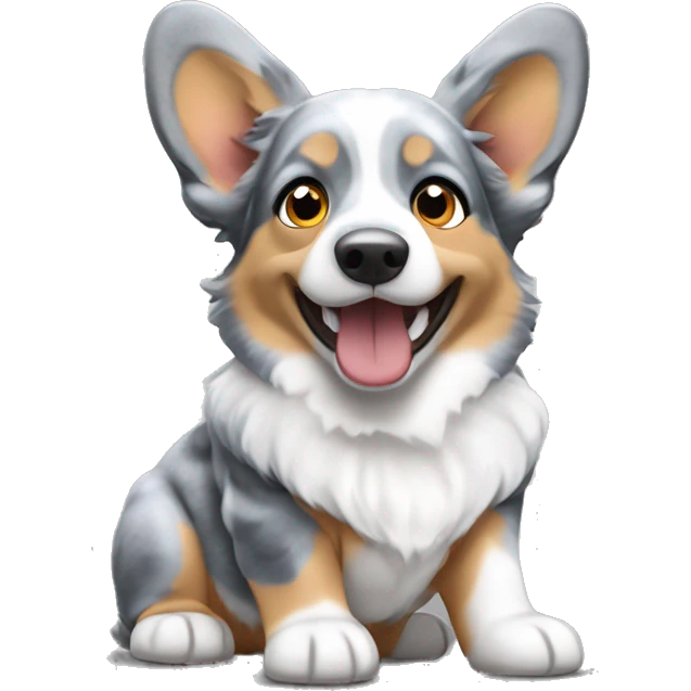 Blue Merle welsh corgi emoji