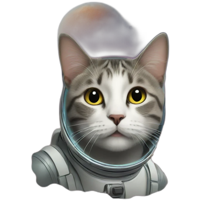 Cat in space near comet emoji