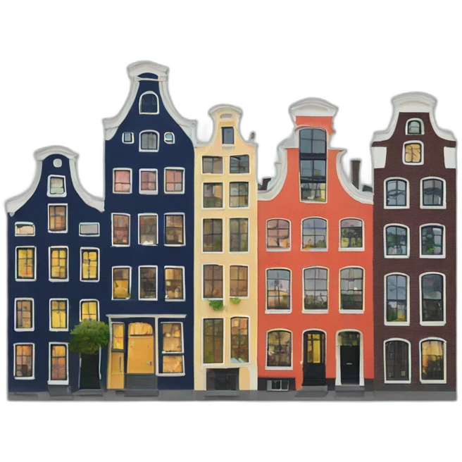 Amsterdam colorful houses emoji