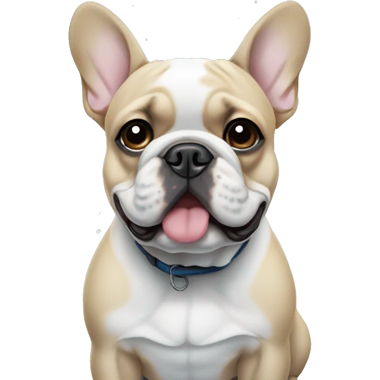 French bulldog in snow  emoji