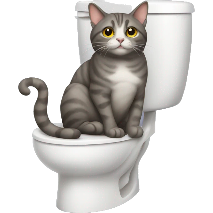Cat on toilet emoji