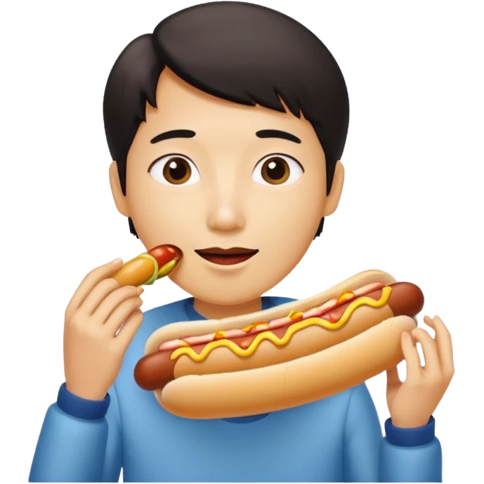 Asian eating dog anima emoji