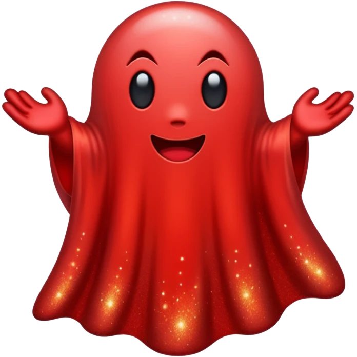 red glitter ghost emoji