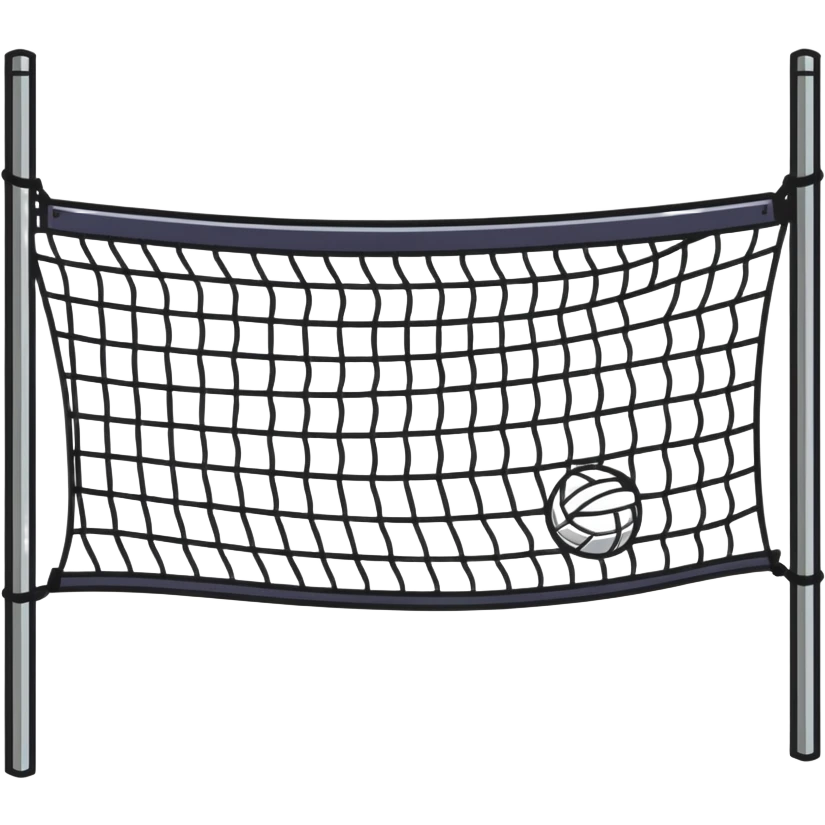 volleyball net cartoonish sticker style emoji