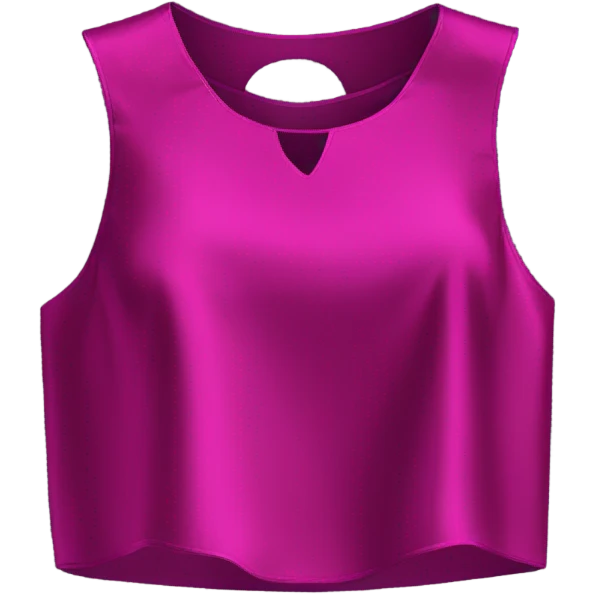 Realistic magenta cut out silk crop top blouse. emoji