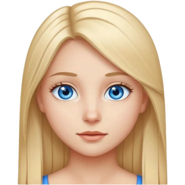 A girl with straight fair hair very fair skin blue eyes emoji