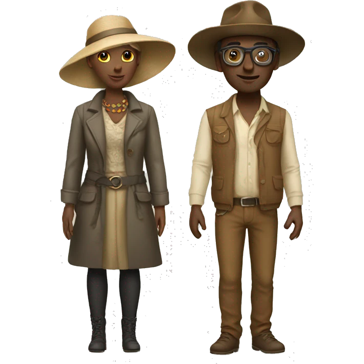 woman and man fashion archeologists emoji