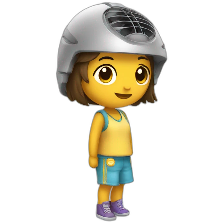 Chica con ventilador emoji