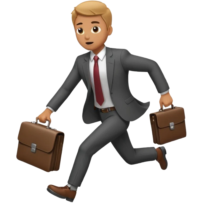 A man in a suit running with a briefcase emoji