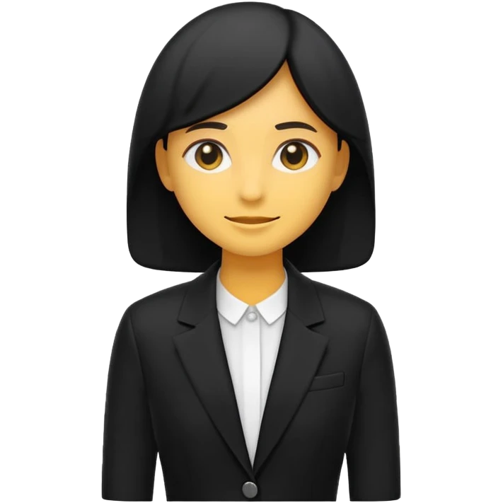 Minimal aesthetic emoji-style black blazer illustration, clean design, soft rounded shapes, matte fabric texture, subtle highlights and shadow, white or transparent background, centered, elegant fashion icon, high detail emoji